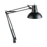 Electrix Illumination 2245-BK Architect's incandescent swing arm clamp-on lamp, 45 reach, metal shade, black