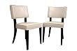Set of 2 Dining Chairs with Cream Bonded Leather Upholstery