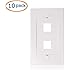Cable Matters (10 Pack) Wall Plate with 2-Port Keystone Jack in White
