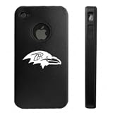 Apple iPhone 4 4S 4G Black Aluminum & Silicone Case Baltimore Ravens