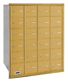4B+ Horizontal Mailbox - 24 A Doors - Gold - Rear Loading - USPS Access