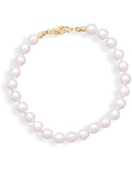 7 Inch 14k Yellow Gold 5.5-6mm (AAA) Akoya Pearl Bracelet