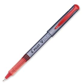 Pilot V Razor Point Liquid Ink Porous Point Stick Pen, Extra Fine Point, Red Barrel,Red Ink, 12-Count (11022): Office Products