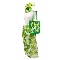 Olive N Figs Crazy Circle Beach Set - Handbag/Hat/Pareo - 2 Vibrant Colors Available