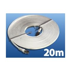 Fibrionic Netzwerk-Kabel Cat5e flach, wei�, 20m
