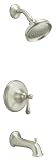 KOHLER K-T11552-4-BN Bellhaven Bath and Shower Faucet Trim, Vibrant Brushed Nickel