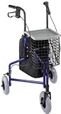 Mabis 3-Wheel Aluminum Rollator, Burgundy; 2/Carton 501-2014-0700