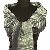 Silk shawl, 'Rays of Light' (gray)