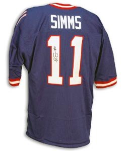 Phil Simms Signed New York Giants Throwback Blue Jersey