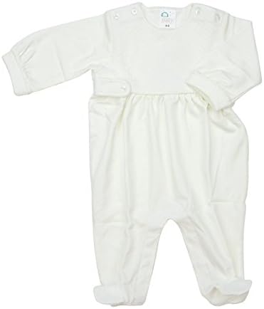 Paty Pima Jacquard Footie (6-9M, Ivory)