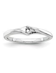 14k White Gold Peg Set Solitaire Ring Semi-Mounting, No Center Stone Included