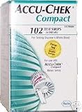 ACCU-CHEK COMPACT BLOOD GLUCOSE 102 TEST STRIPS exp: min 6 months