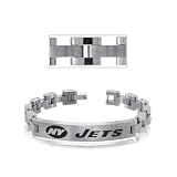 NFL Titanium Rectangle New York Jets Link Bracelet