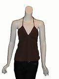 SUSANA MONACO Brown Ruched String Halter Top