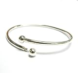 Queenberry (Free S/h) Sterling Silver Flex Bangle Cuff Caprice Bracelet for Pandora Troll European Bead Charm with Screw End Christmas Gift