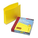 SMEAD MANUFACTURING CO. / SMD73504 / 3in Expansion Drop Front File Pockets, Straight Tab, Poly, Ltr, YW, 4/box / Sold as 1 BX