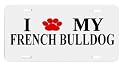 French Bulldog Paw Love Dog Vanity Auto License Plate