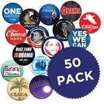 Button Grab Pack - 50 Buttons barack obama campaign buttons PLUS 1 VICTORY SPECIAL EDITION- 1 LINCOLN OBAMA SPECIAL EDITION AND 1 OBAMA BIDEN SILVER INAGURAL BUTTON