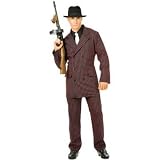 Gangster Double Breasted Suit (Black/Red) Adult Costume