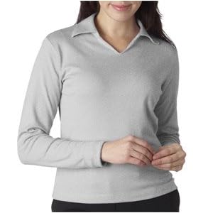 Buy 8502 UltraClub Ladies Long Sleeve Intlck Pol Sht by UltraClub