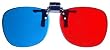 Clip On 3D Glasses for 3D Movies, DVD's and Gaming that Require Red/Cyan Lenses