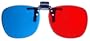 Clip On 3D Glasses for 3D Movies, DVD's and Gaming that Require Red/Cyan Lenses