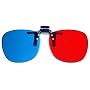 Clip On 3D Glasses for 3D Movies and Games that require red/cyan lenses