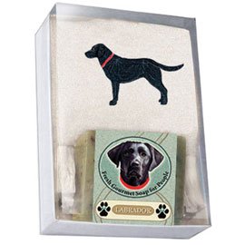 Single Gift Box with Labrador Black Soap and Towel