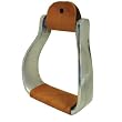 Aluminum&nbsp;Western Curved Stirrups with Leather&nbsp;Tread