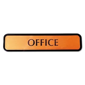 COSCO "Office" Sign, 8 Inch Width x 0.25 Inch Depth x 2 Inch Height, Bronze Tone (098021)