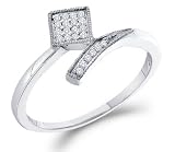 Diamond Ring Fashion Band 10k White Gold (0.07 Carat)