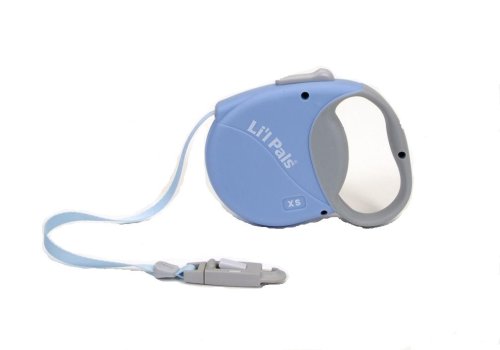 Lil Pals Retractable Leash - Extends 12-Feet long - For dogs up to 16# - Blue