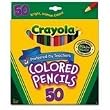 CRAYOLA 50 COLOR LONG COLORED PENCIL SET