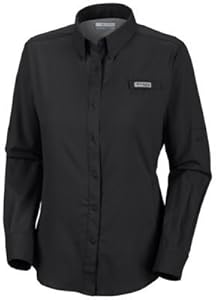 Columbia Women's Tamiami II Long Sleeve Shirt, 3X, Black