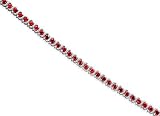 Time tested Classic 7.00 carats total weight Round Cut Garnet Gemstone Tennis Bracelet in Sterling Silver