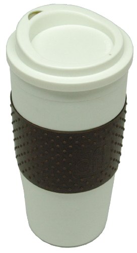Design For Living Reusable Hot Beverage Double-Wall Travel Mug, Brown