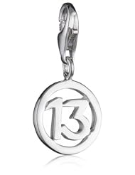 VINANI brand Germany 925 Sterling Silver Charm Pendant Lucky Number 13 shiny HDZ