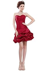 Plus Size Taffeta Cocktail Short  Lace-Up Club Dress/Evening Dress/Homecoming Dress/Prom Dress/Quinceanera Dress/Wedding Party Dress  With Ruffles
