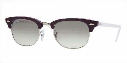 Ray-Ban RB2156 New Clubmaster Sunglasses,Violet Frame/Grey Gradient Lens,49 mm