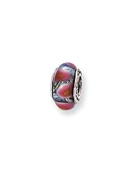 Pink and Blue Glass Charm for 3mm Charm Bracelets