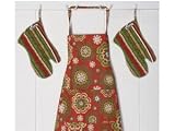 Review Tululah Designs LLC  / Tululah Designs Ramona Print, Lucy Stripe Regent Red Print Apron/Stripe Ovenmitt Set 3-pc.