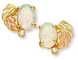 Landstrom's 10K Black Hills Gold Earrings with Diamond and Opal