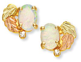 Click here to buy Landstrom's® 10K Black Hills Gold Earrings with Diamond and Opal by LANDSTROM'S.