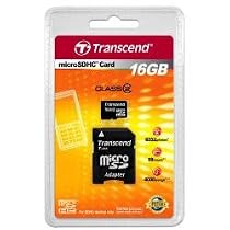 Transcend Micro SDHC 16GB Class 2 Speicherkarte mit SD Adapter