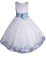 Girls Tea Length Flower-Girl Dress/Pageant Dress/Wedding Dress 