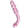 Deluxe Pink Bent Graduate Glass Dildo