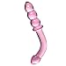 Deluxe Pink Bent Graduate Glass Dildo