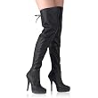 Pleaser Boots Women's INDULGE-3011, 5" Platform Leather Thigh Boot