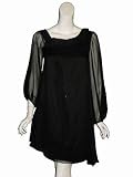 ERIN FETHERSTON Glitter Chiffon Silk Dress in Black