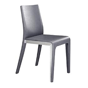 Grey Oak Stained Wood Veneer Chair 1 Pair by
